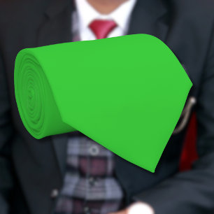 Neon Lime Green Solid Färg Klassisk Slips
