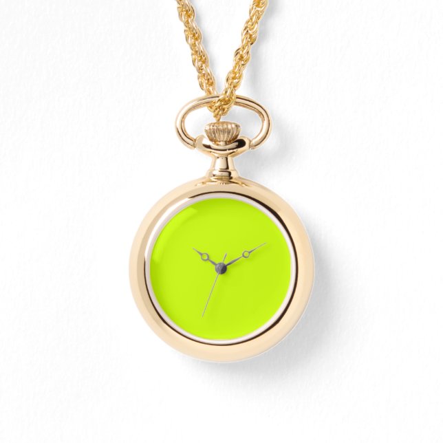 Neon Lime Gult Solid Färg | Klassisk | ELEGANT Armbandsur (Framsida)