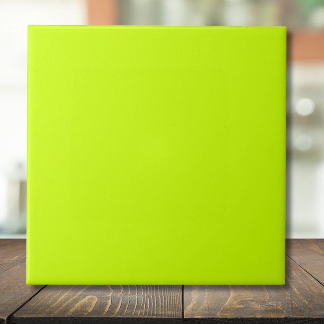 Neon Lime Gult Solid Färg | Klassisk | ELEGANT Kakelplatta (Skapare uppladdad)