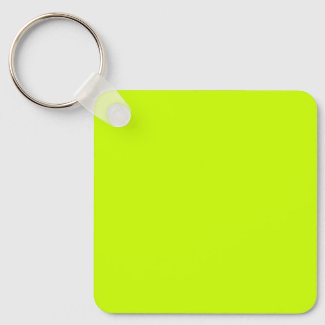Neon Lime Gult Solid Färg | Klassisk | ELEGANT Nyckelring (Framsida)