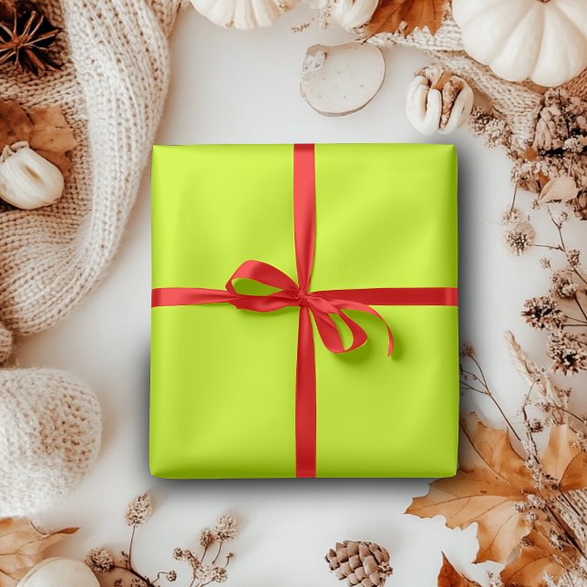 Neon Lime Gult Solid Färg | Klassisk | ELEGANT Presentpapper (Skapare uppladdad)