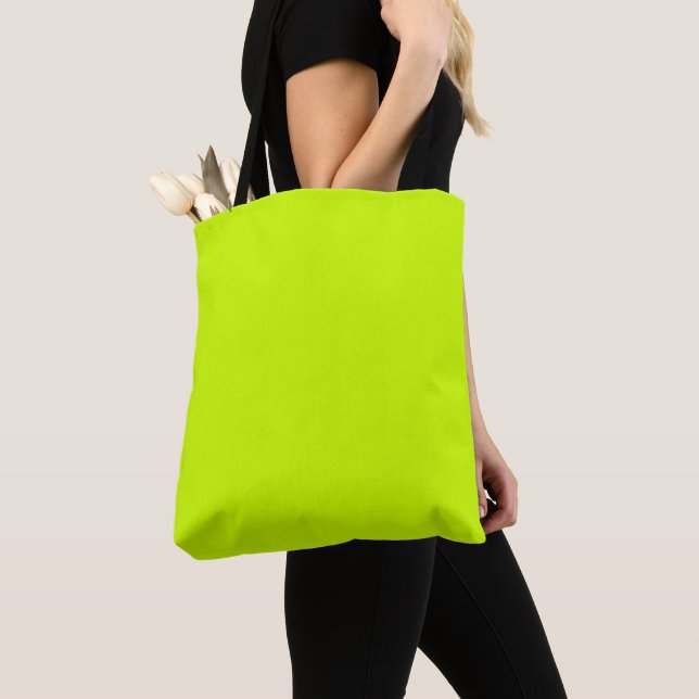 Neon Lime Gult Solid Färg | Klassisk | ELEGANT Tygkasse (Närbild)