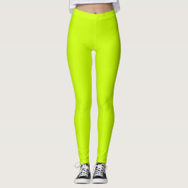 Neon Lime Gult Solid Färg | Klassisk Leggings