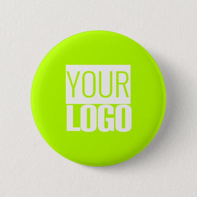 Neon Lime - lägg till din logotyp  Knapp (Framsida)