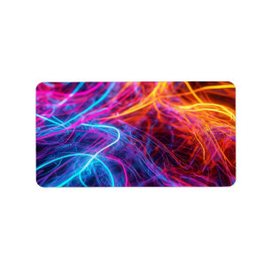 Neon Linjer Adressetikett