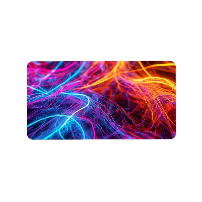 Neon Linjer Adressetikett (Framsidan)