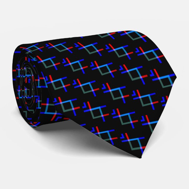 Neon Linjer Blue Black Mönster Slips (Rullad)