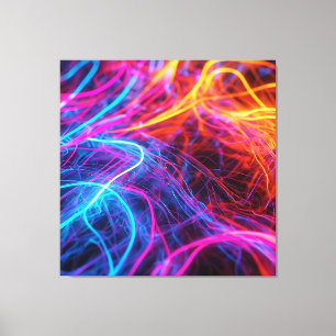 Neon Linjer Canvastryck