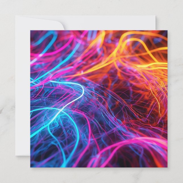 Neon Linjer Inbjudningar (Framsida)