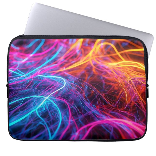Neon Linjer Laptop Fodral (Framsidan)