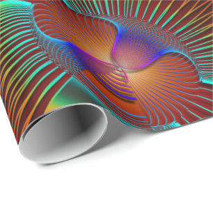 Neon Linjer och Swirls Presentpapper
