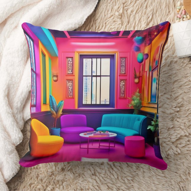 Neon Living Room Bold Färg Kudde (Filt)