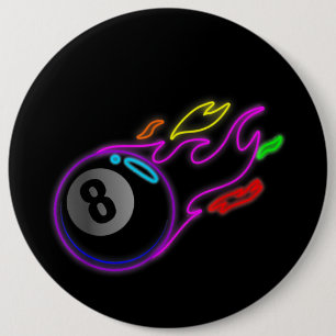 Neon Ljus åtta Boll miljarder Bassäng Knapp