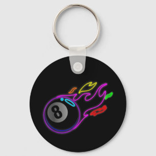 Neon Ljus åtta Boll miljarder Bassäng Nyckelring