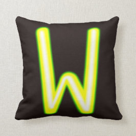 Neon ljus brev W Cushion Kudde