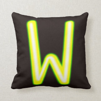 Neon ljus brev W Cushion Kudde