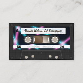 Neon Ljus Cassette Tape DJ Music Party 80s Visitkort