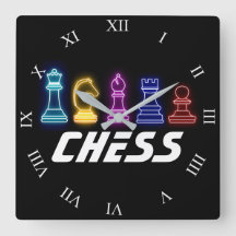 Neon Ljus Chess Biet Chess Queen