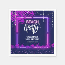 Neon Ljus Handflatan Beach Night Party Birthday