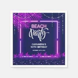 Neon Ljus Handflatan Beach Night Party Birthday Pappersservett