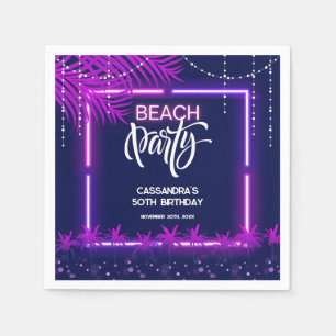 Neon Ljus Handflatan Beach Night Party Birthday Pappersservett