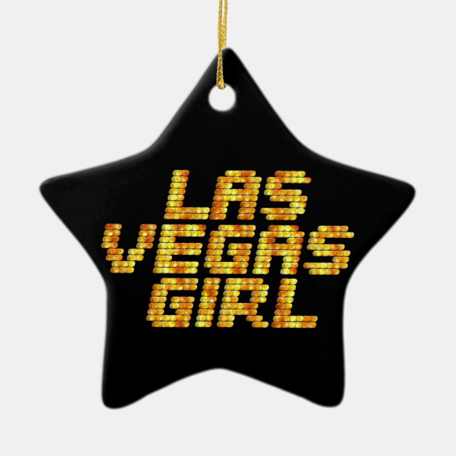 Neon Ljus - Las Vegas Girl Julgransprydnad Keramik (Framsidan)