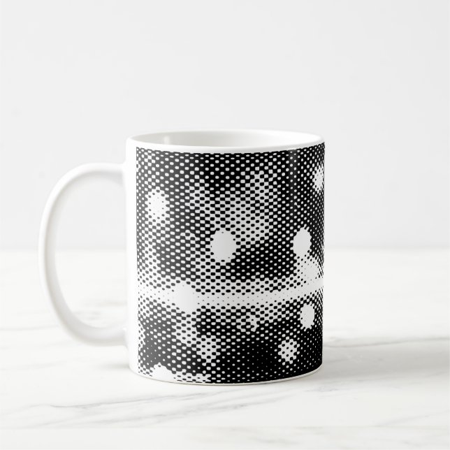 Neon ljus och geometrisk sömlös mönster kaffemugg (Vänster)