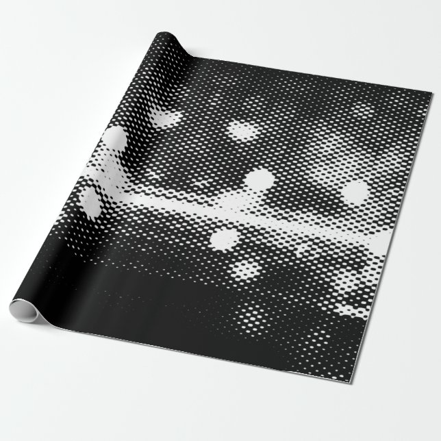 Neon ljus och geometrisk sömlös mönster presentpapper (Utrullad)