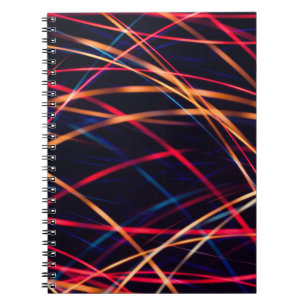 Neon ljus struktur med lång exponering.abstrakt, e anteckningsbok