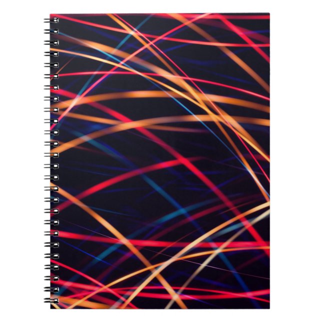 Neon ljus struktur med lång exponering.abstrakt, e anteckningsbok (Framsidan)