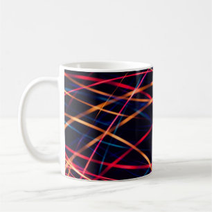 Neon ljus struktur med lång exponering.abstrakt, e kaffemugg