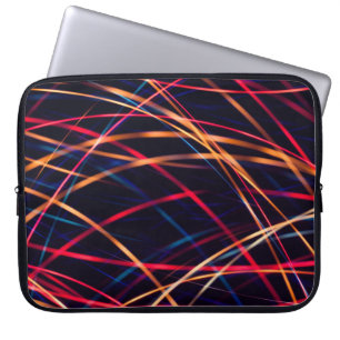 Neon ljus struktur med lång exponering.abstrakt, e laptop fodral