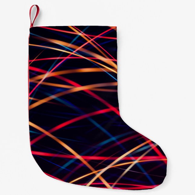Neon ljus struktur med lång exponering.abstrakt, e liten julstrumpa (Framsidan)