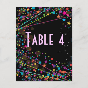 Neon Ljus Sweet 16 Klubb Party Bordsnummer Card
