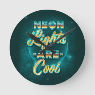 Neon Ljus Wall Clock Rund Klocka
