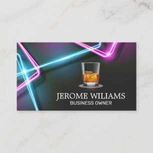 Neon Ljus Whiskey Drink Visitkort