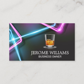 Neon Ljus | Whiskey Drink Visitkort