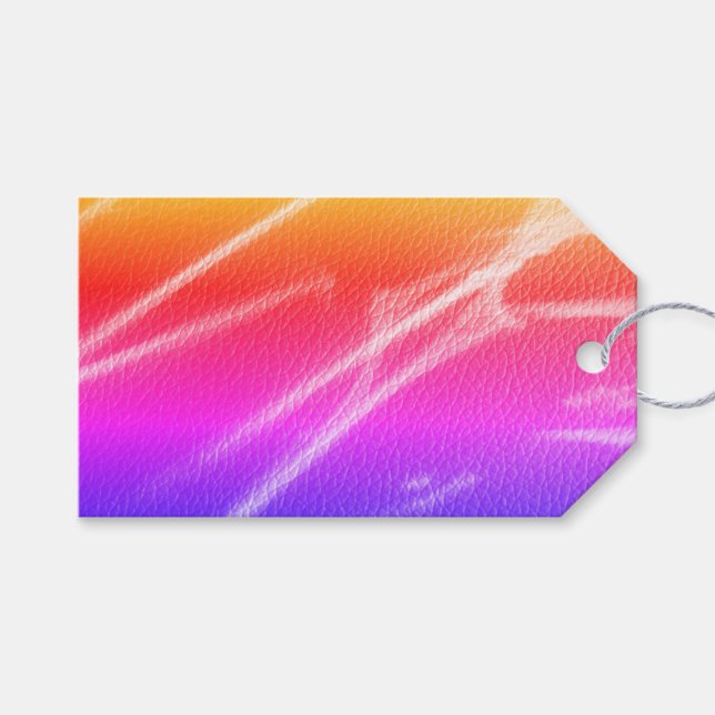 Neon ljusa röda orangar regnbåge färg presentetikett (Framsidan (Horisontell))