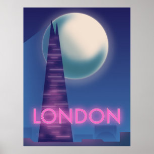 Neon London-reseaffisch Poster