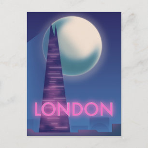 Neon London reseskylt Vykort