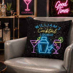 Neon Look Retro Cocktail Lounge Bar Kudde