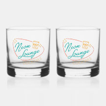 Neon Lounge Cocktailglas Set Klippt Glas