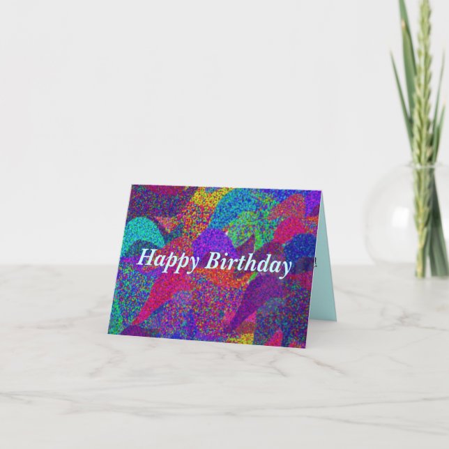 Neon Löv Grattis på födelsedagen Card Kort (Framsida)
