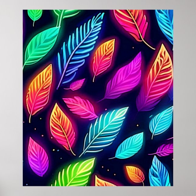 Neon Löv i brant Glow Art Poster (Framsidan)