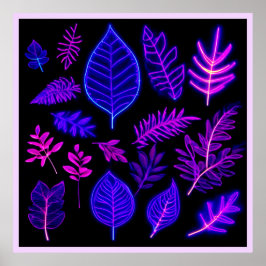 Neon Löv in Rosa and Lila Hues Poster