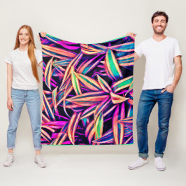 Neon Löv Mönster Unveiled Fleecefilt