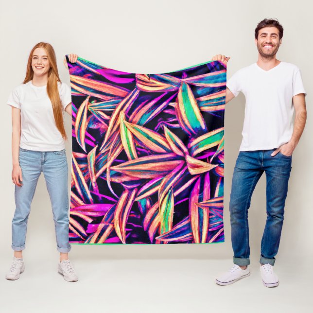 Neon Löv Mönster Unveiled Fleecefilt (På plats)