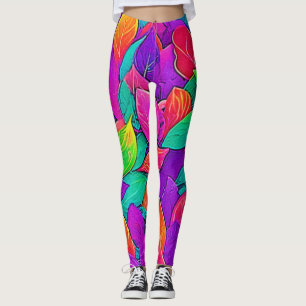 Neon Löv: Tecknad Flow Leggings