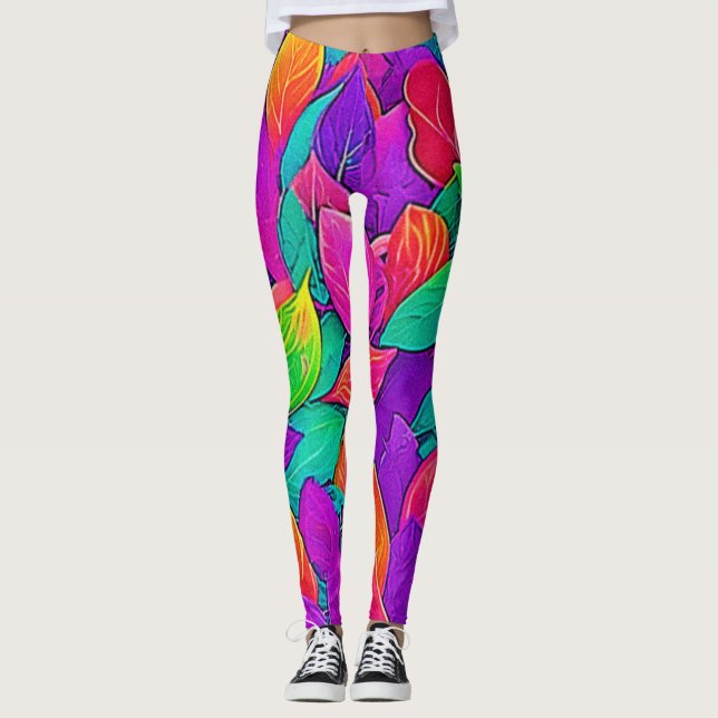 Neon Löv: Tecknad Flow Leggings (Framsida)