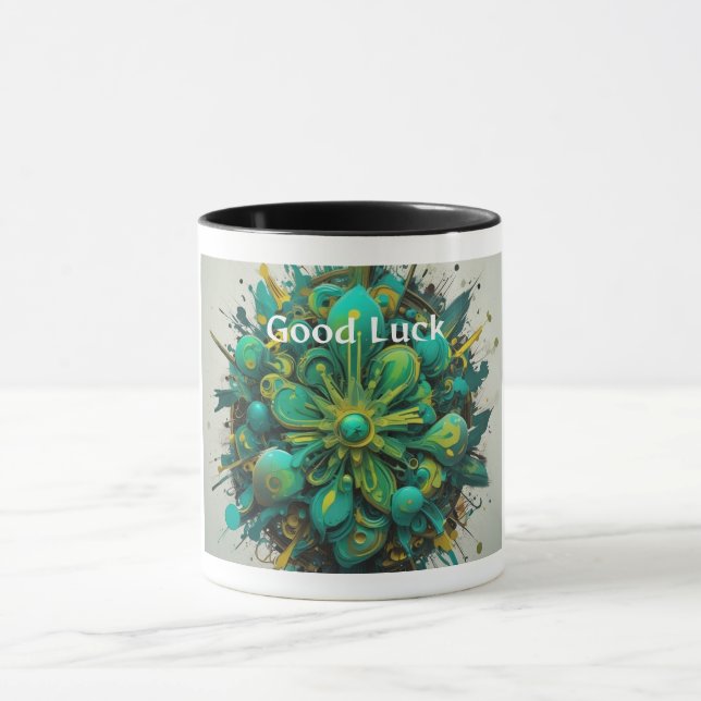 Neon Lucky Färg Burst Lycka till Mugg (Center)